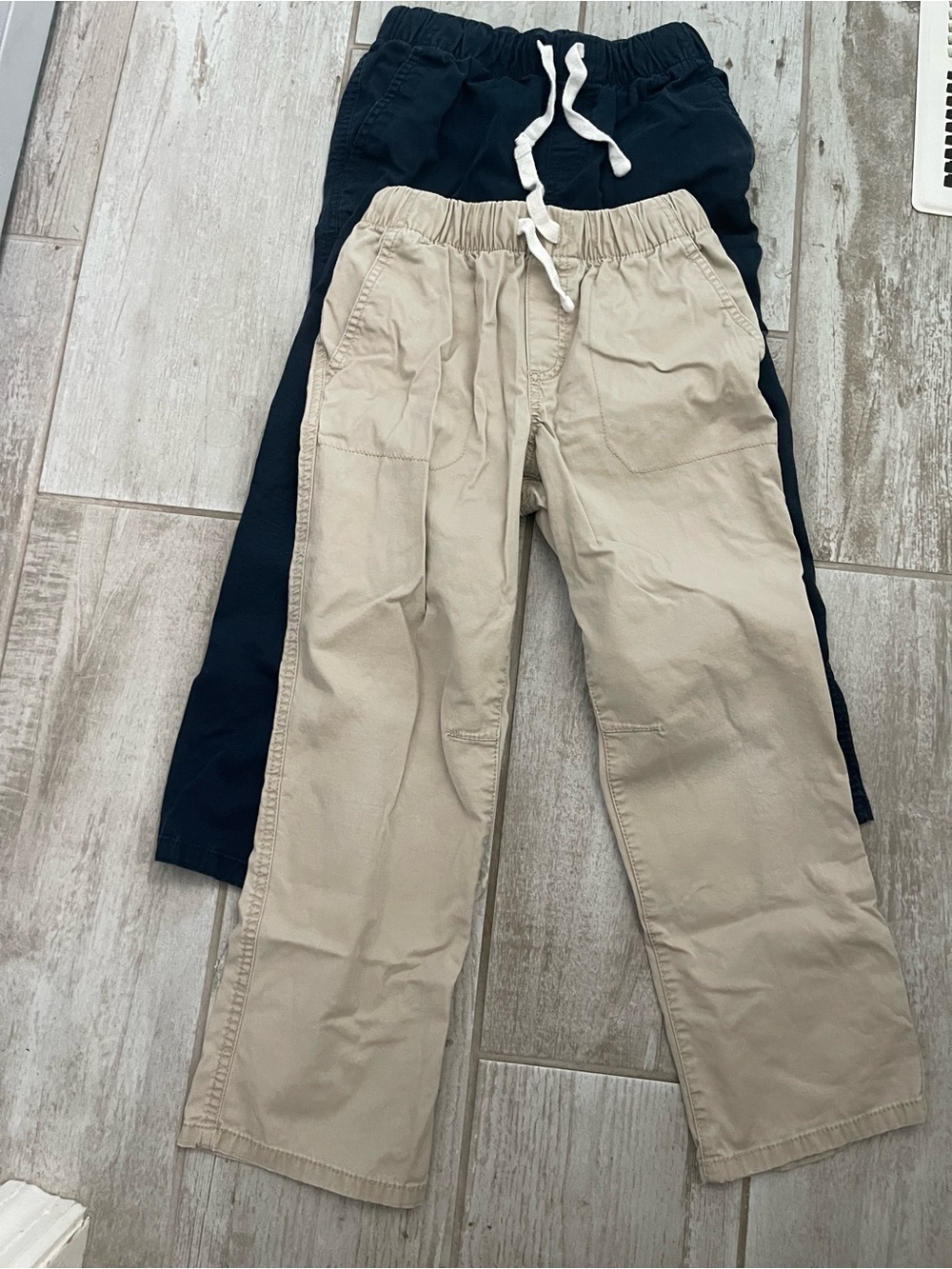 Cat & Jack Khaki and Navy Pull-On Drawstring Pants